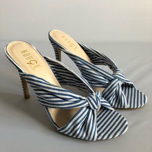🆕  Ladies Striped Knot High Heel Mules Size 8